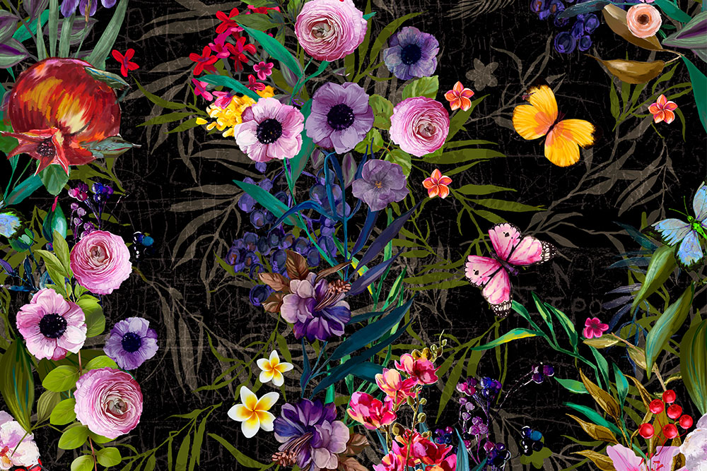 Samt-Stoff - Anemonen