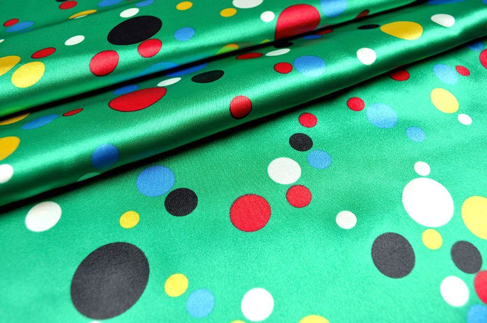 Satin Punkte - Mix Grün