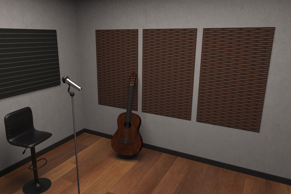 Akustikstoff perm. schwer entfl. - Rattan-Optik