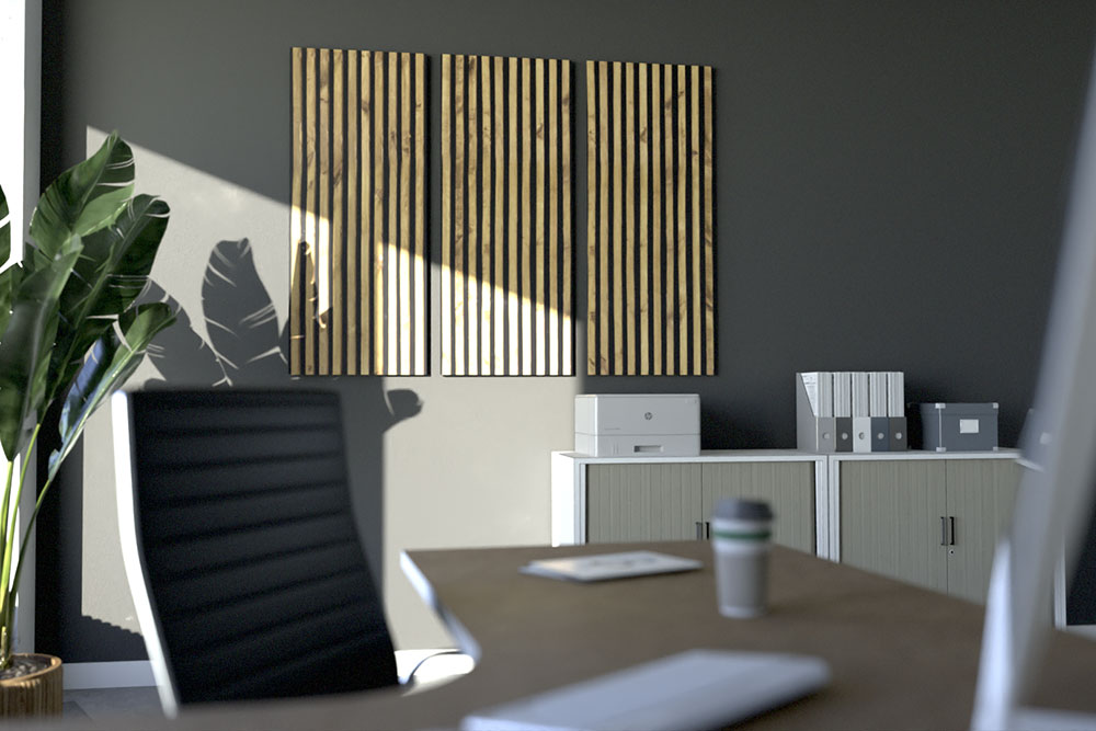 Akustikpaneel Wand - Holz-Paneele - 120 x 50 cm - inkl. Befestigung