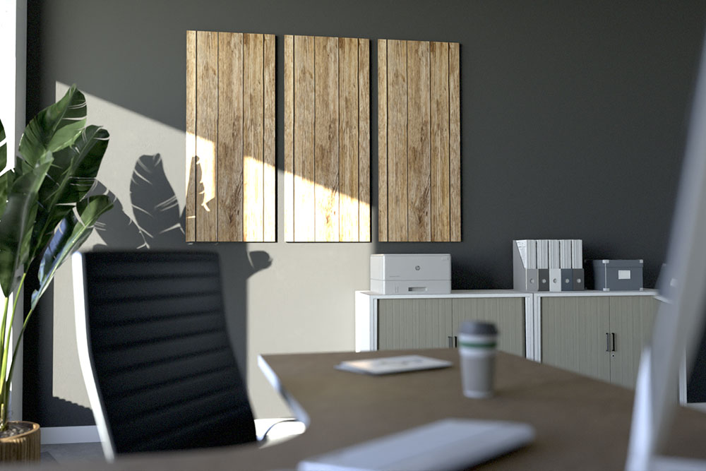 Akustikpaneel Wand - Holzbretter - 120 x 50 cm - inkl. Befestigung