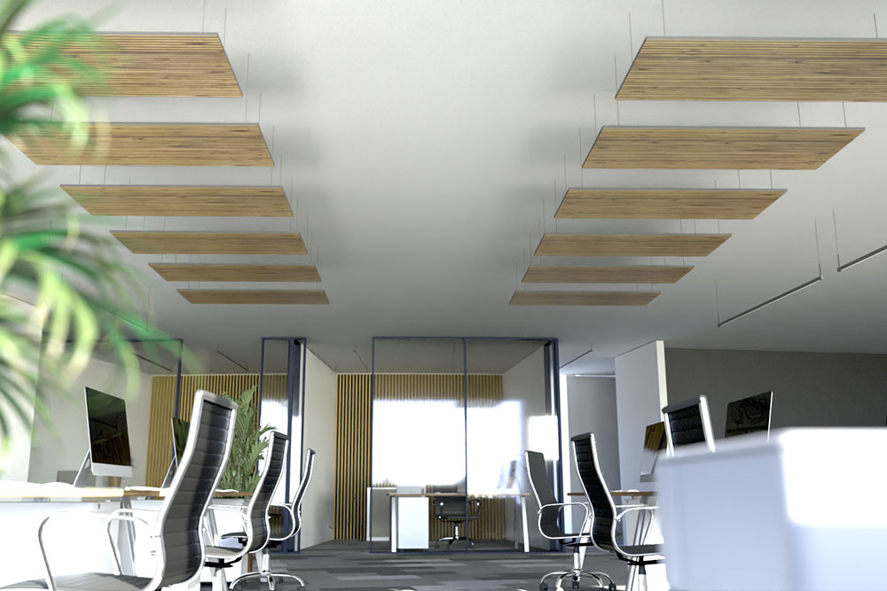 Akustikpaneel Decke - Holz-Paneele - 120 x 50 cm - inkl. Befestigung