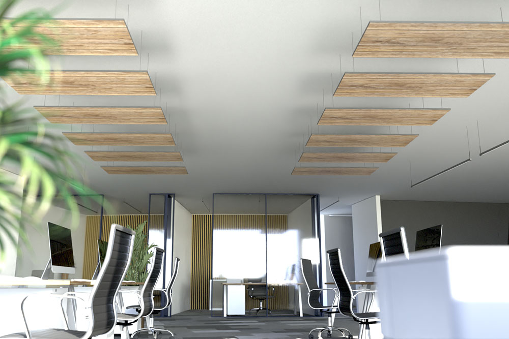 Akustikpaneel Decke - Holzbretter - 120 x 50 cm - inkl. Befestigung