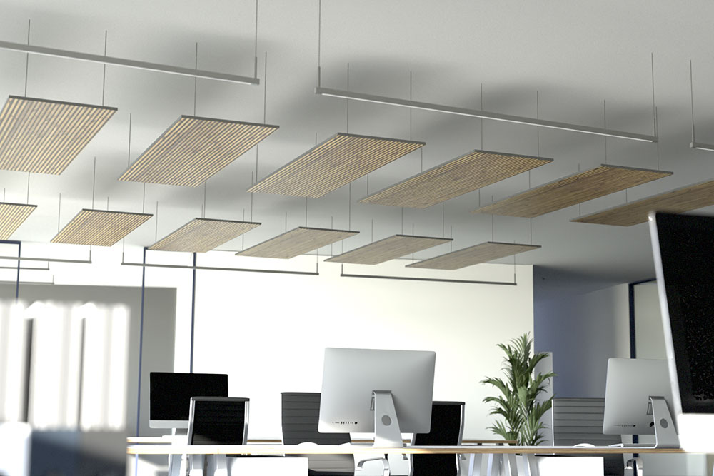 Akustikpaneel Decke - Holz-Paneele - 160 x 50 cm - inkl. Befestigung