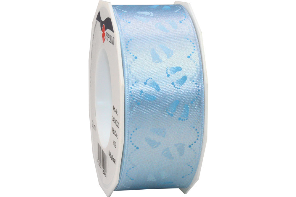 Babyfüße - Band 40 mm - 25 m Rolle - Hellblau