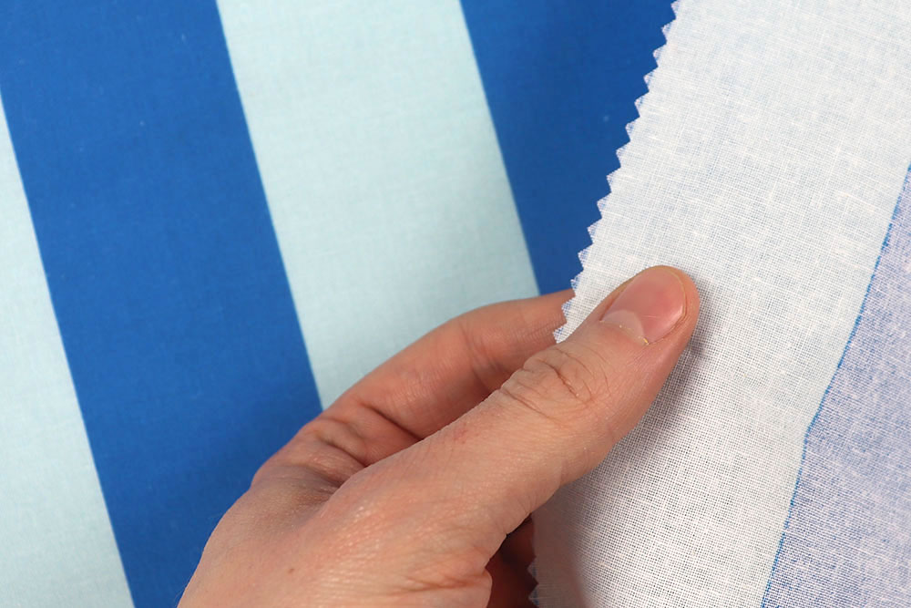 Baumwollstoff Blockstreifen - Blau/Hellblau