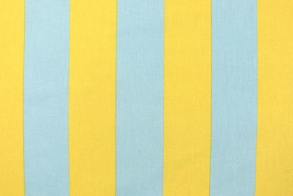 Baumwollstoff Blockstreifen - Gelb/Hellblau
