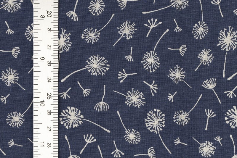 Baumwoll-Trachtenstoff - Pusteblümchen - Nachtblau