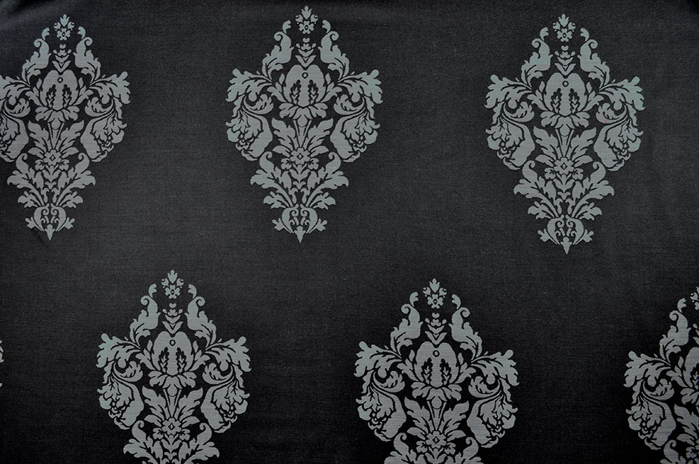 Dekostoff Barock - Trevira CS - Schwarz/Grau
