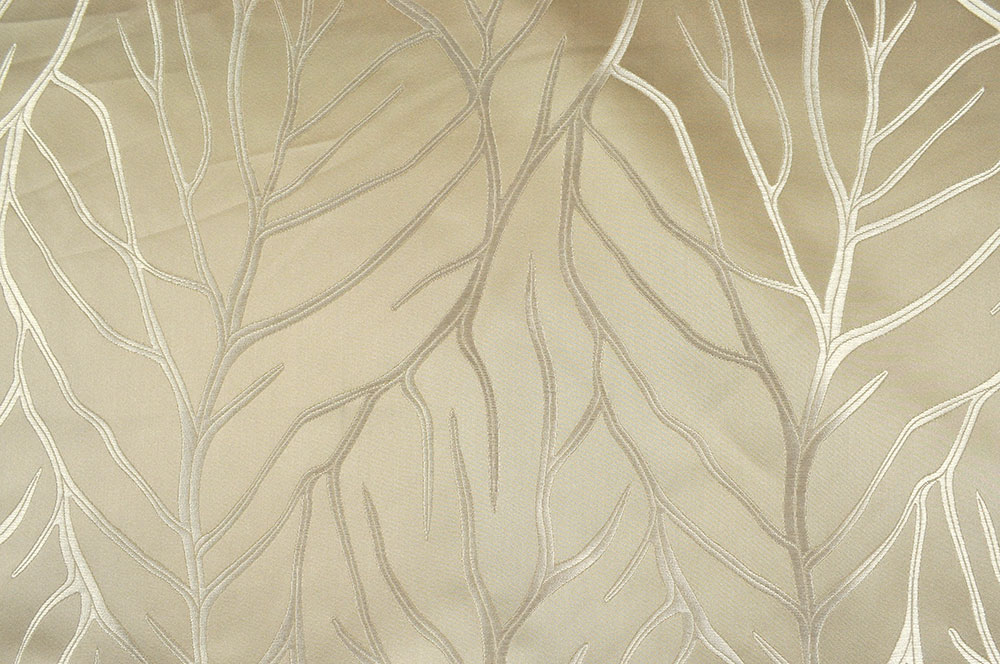Dekostoff Jacquard - Leaves - Gold