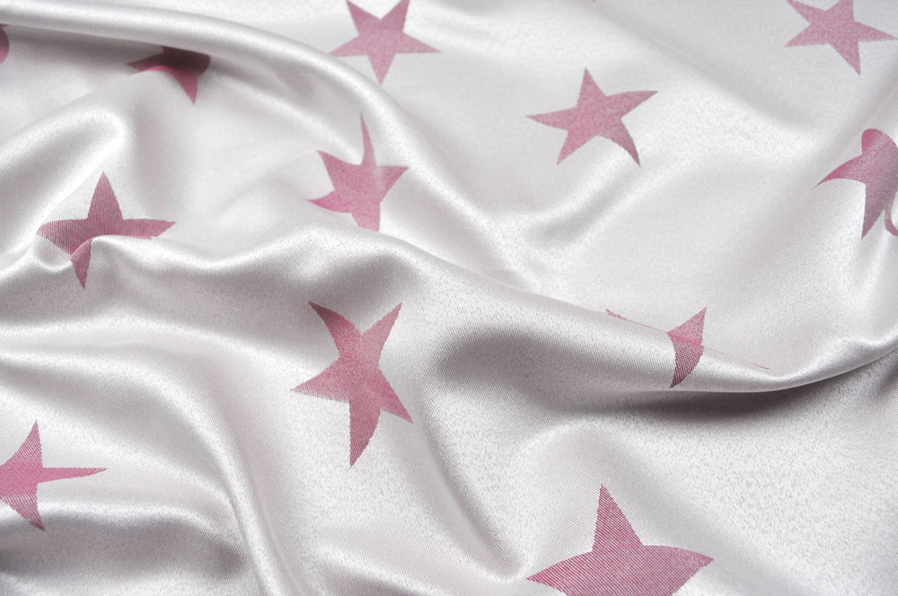 Sternenglanz - Dekostoff Jacquard - Creme/Rosa