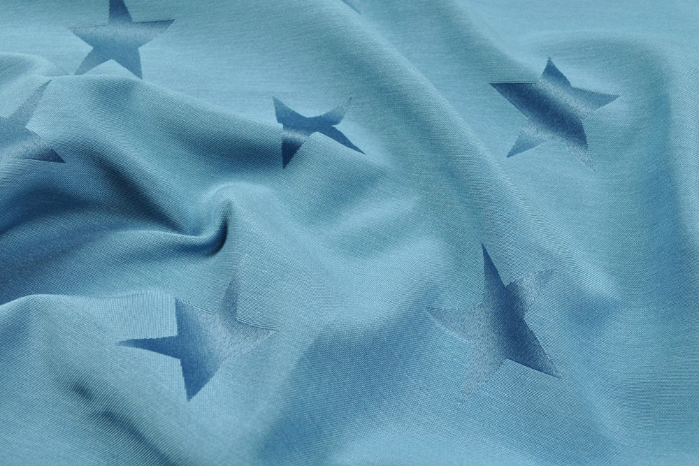 Sternenglanz - Dekostoff Jacquard - Hellblau/Blau