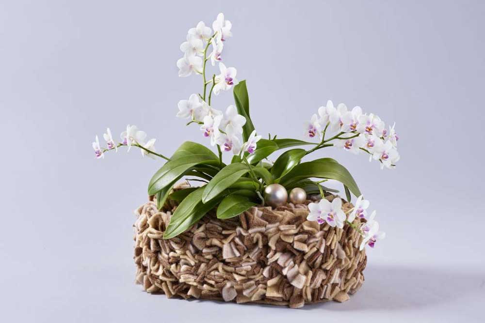 Vintage Filz zweifarbig - 15 cm breit - 5 m-Rolle