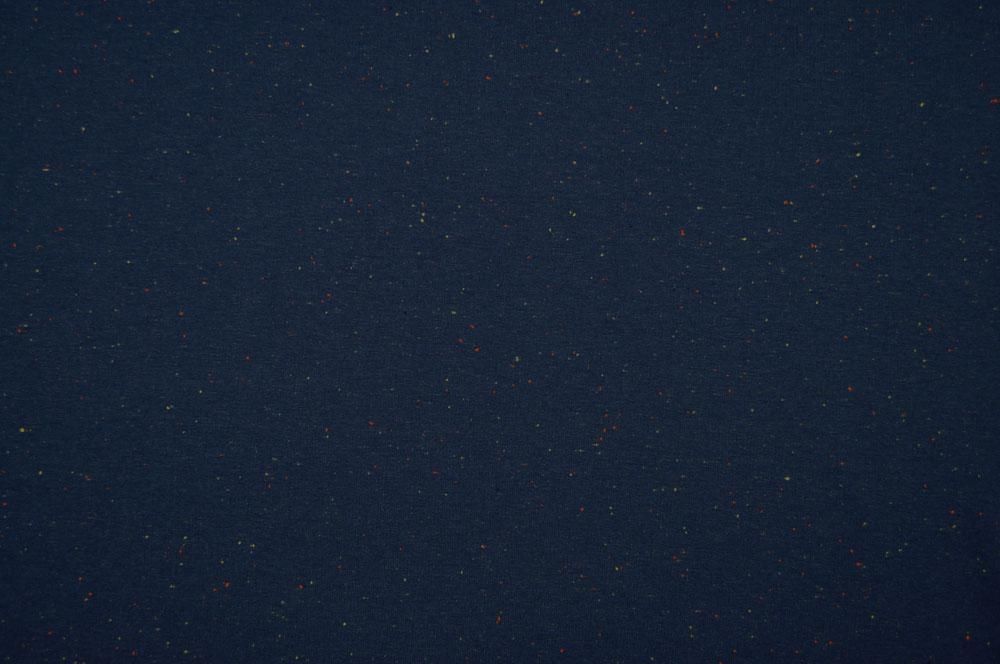 Jersey-Flanell - Sprenkel - Dunkelblau/Bunt