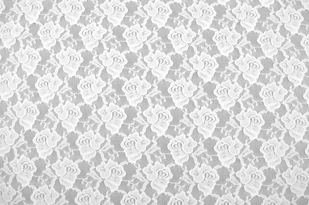 Stretch-Spitze deluxe - große Blüten - Weiß