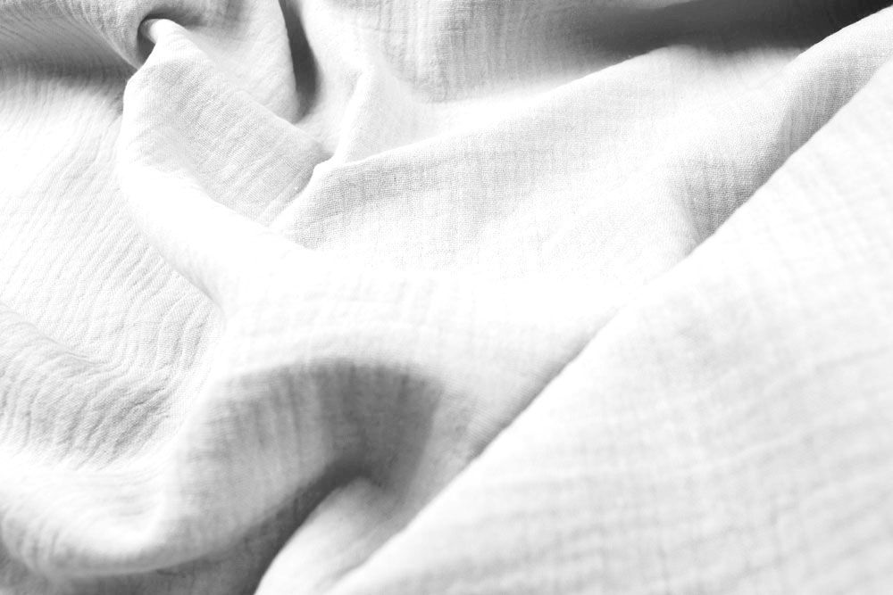 Double Gauze - Uni - Weiß - 2,0 Meter