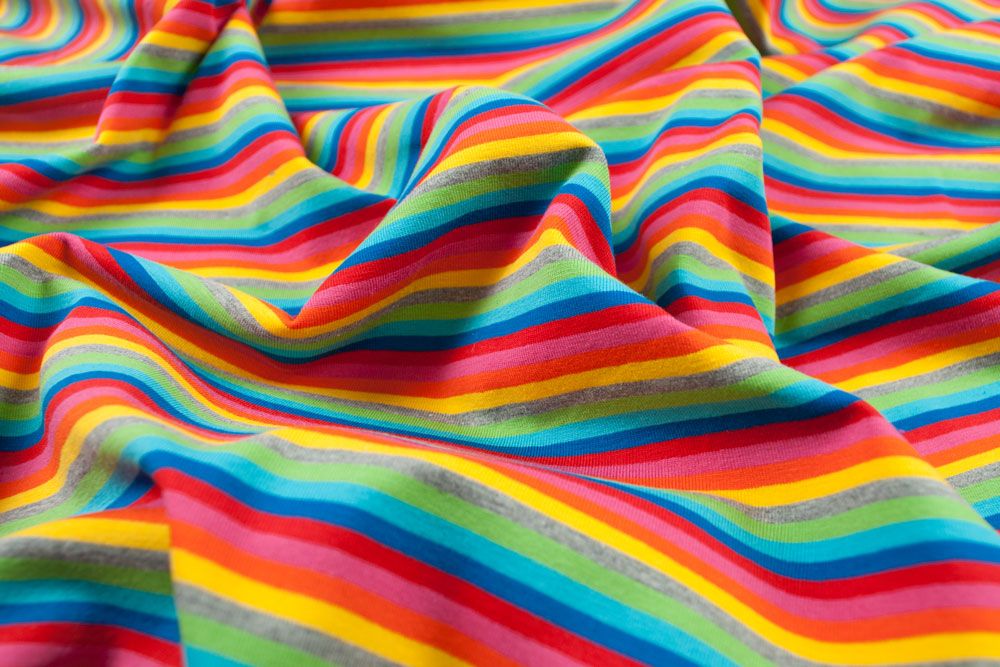 Regenbogenringel - Jersey-Stoff