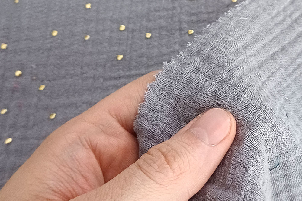 Musselin - Goldflocken - Grau