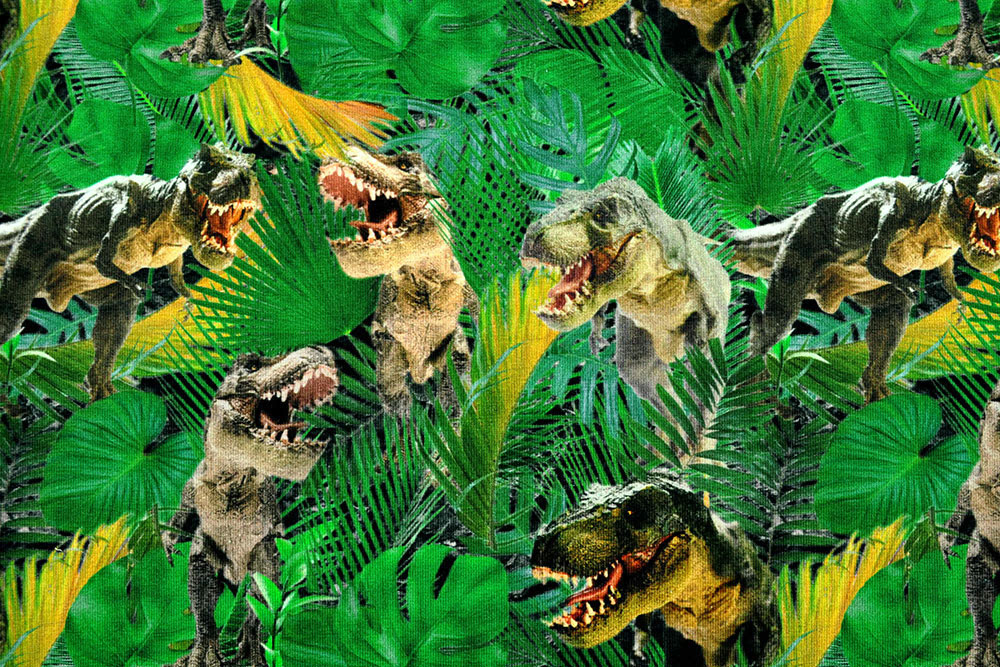 French Terry Digital - Dino-Dschungel