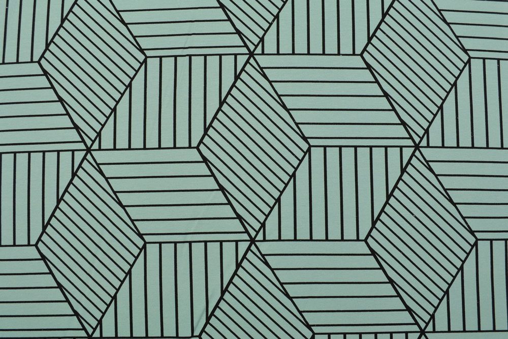 Jersey-Stoff - Würfel - Mint