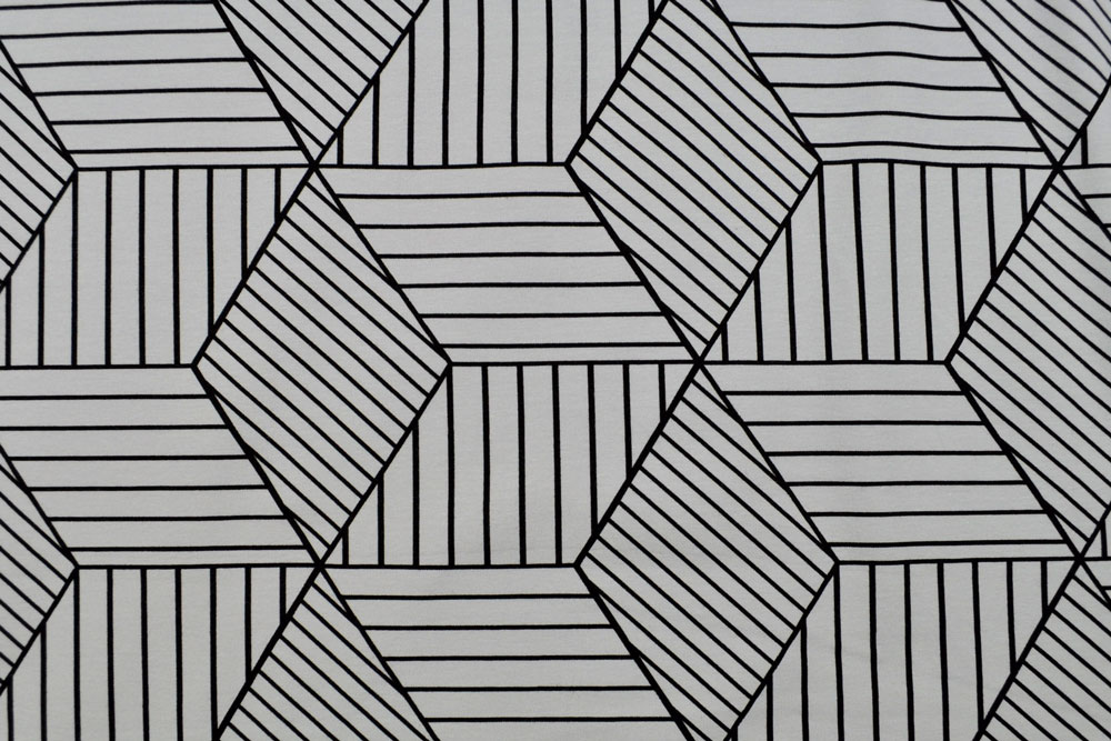 Jersey-Stoff - Würfel - Grau