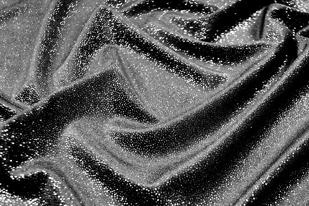 Pannesamt-Abendkleiderstoff - Schwarz