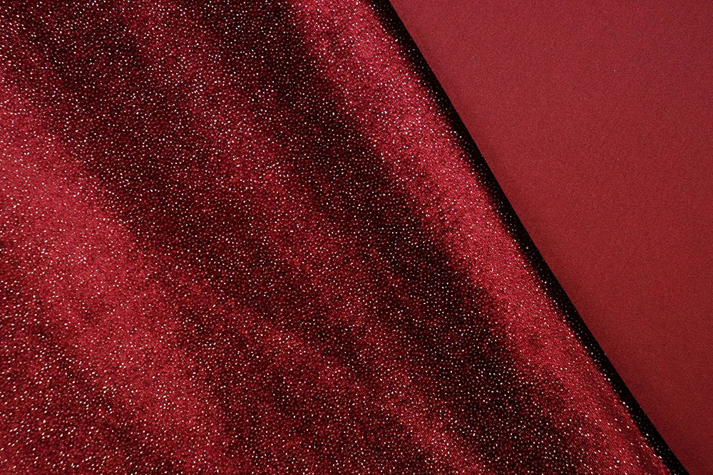 Pannesamt-Abendkleiderstoff - Bordeaux