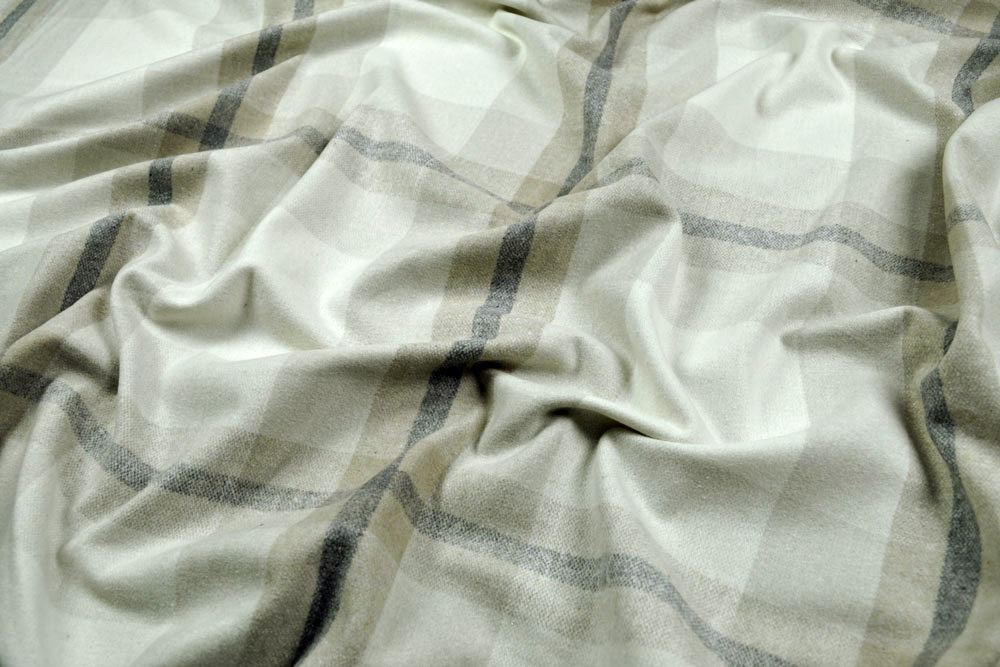 Mantelstoff - Karo - Beige