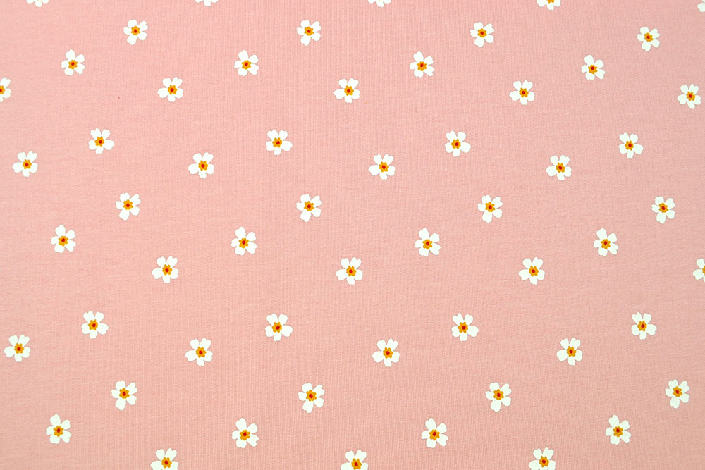 French Terry - Blümchenwiese - Rosa