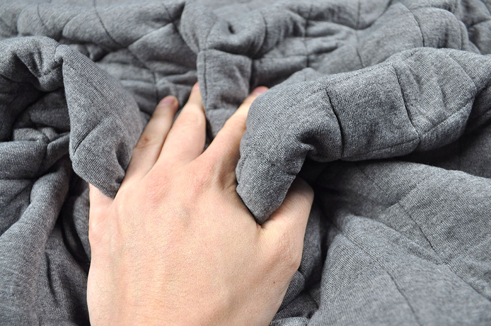 Jacquard-Steppstoff - Midi Squares - Grau