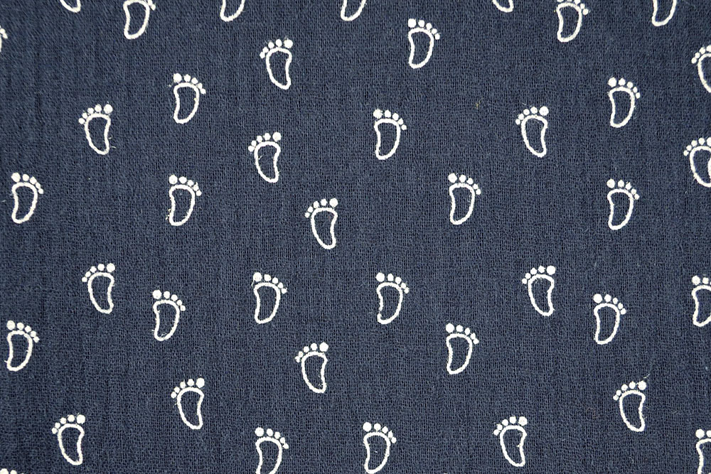 Double Gauze - Kleine Füße - Nachtblau