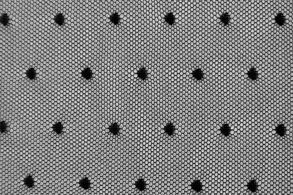 Stretch-Mesh ultrafein - Punkte - Schwarz