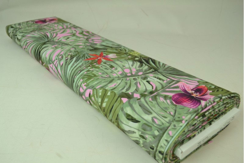 Tanzkleiderstoff - Monstera Summer