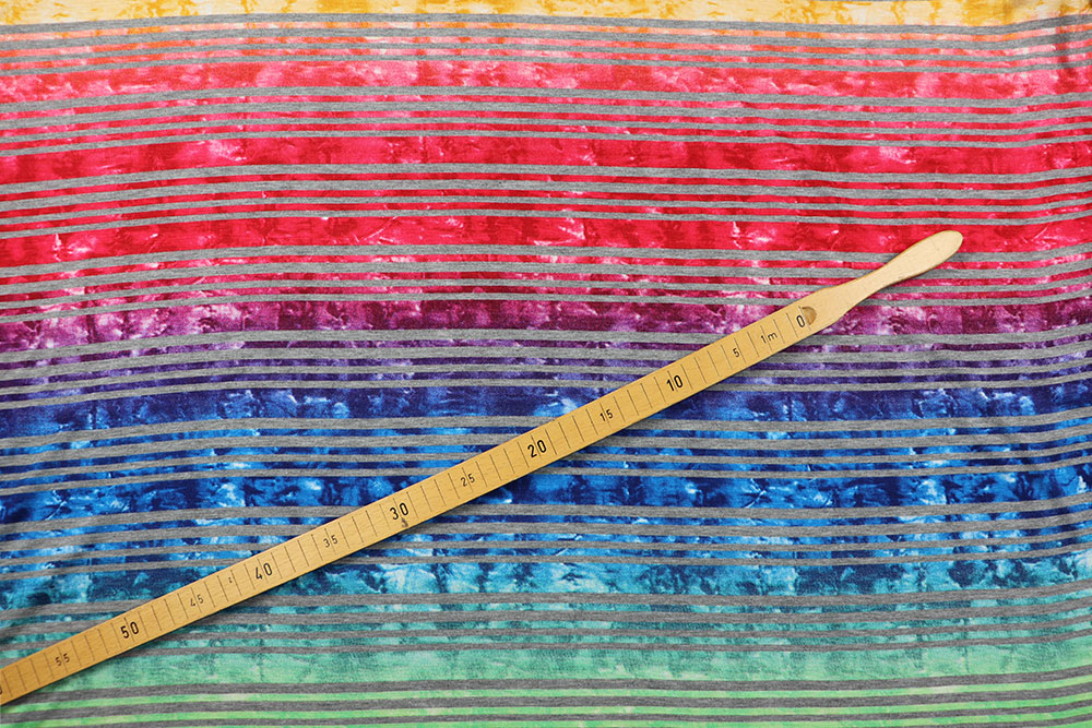Viskosejersey - Rainbow Stripes