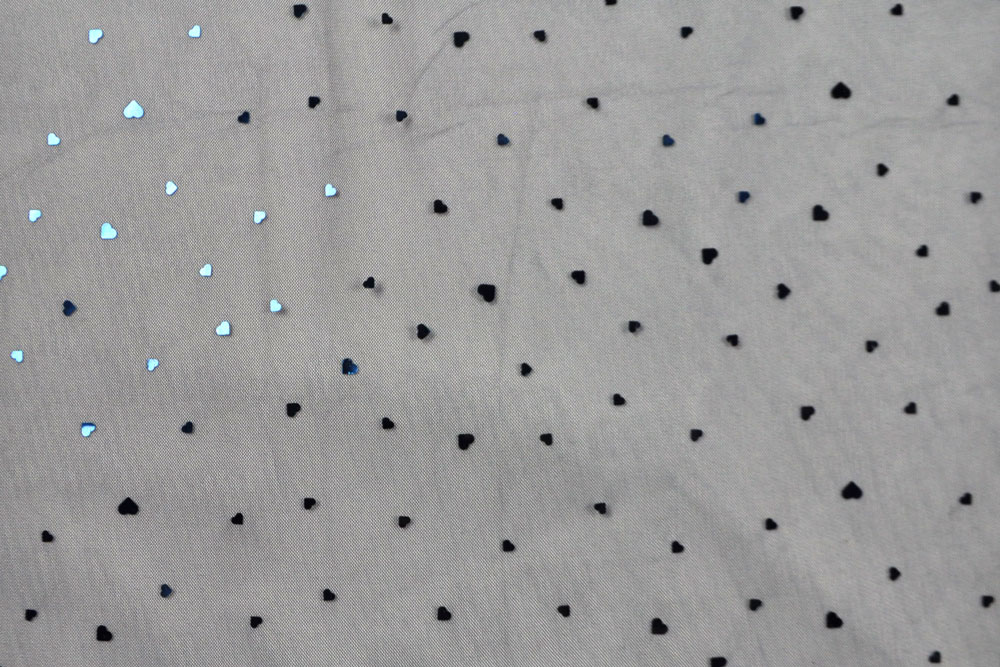 Stretch-Mesh - Glänzende Herzen