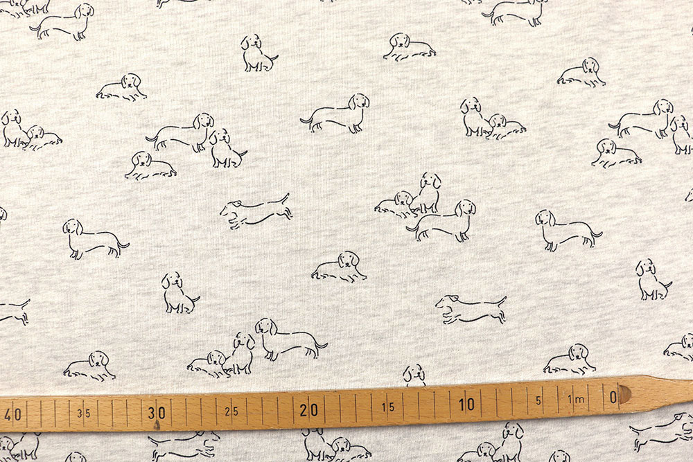 Sweat-Jersey Melange - Dackelbande