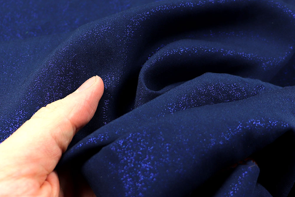 Viskosestoff glänzend - Nachtblau