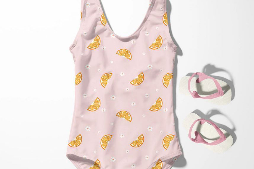 Badeanzugstoff Recycling - Orangen