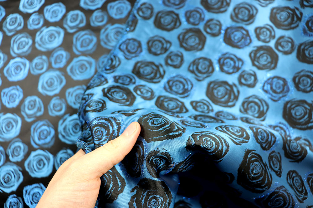 Premium-Taft - Glitter Blue Roses