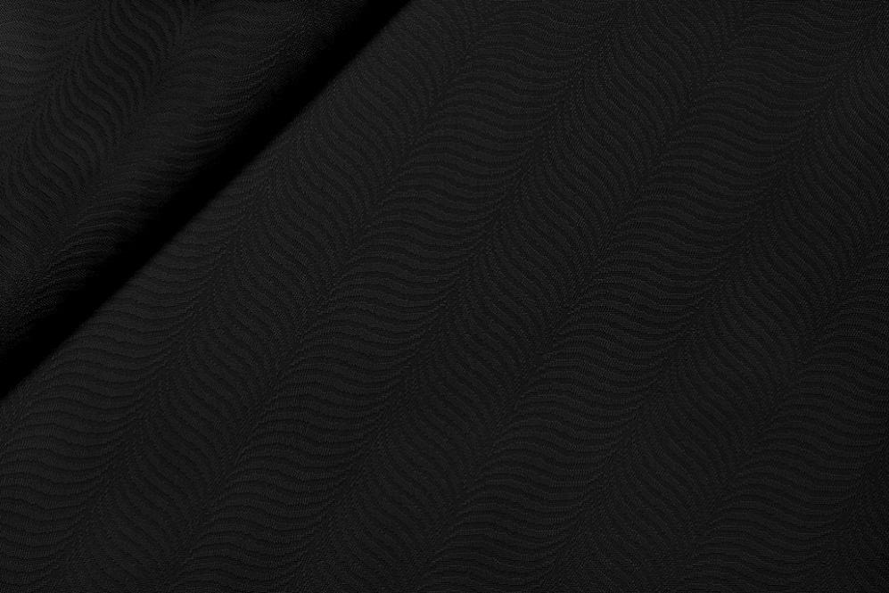 Jacquard-Taft deluxe - Waves - Schwarz