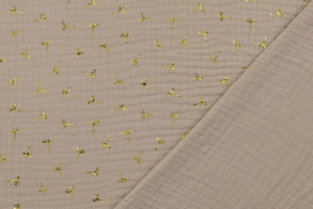 Musselin-Stoff - Pusteblume - Taupe