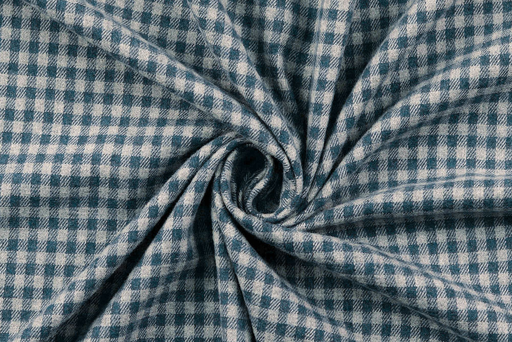 Flanellstoff - Vichy Karo - Nachtblau