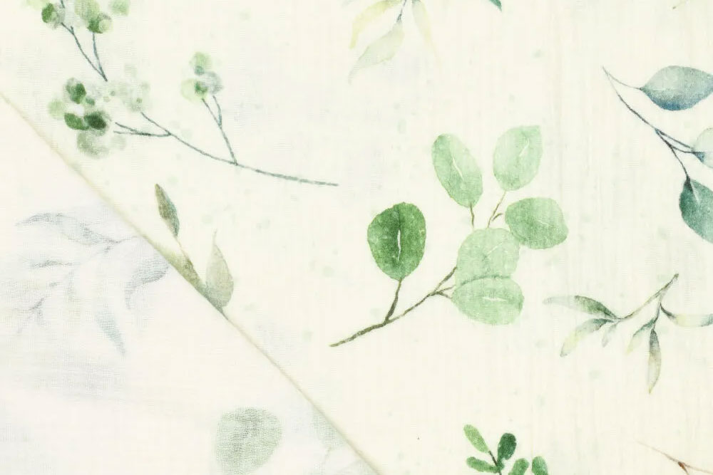 Musselin Digital - Eukalyptus-Aquarell