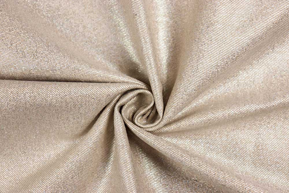 Jeansstoff Glitzer - Beige