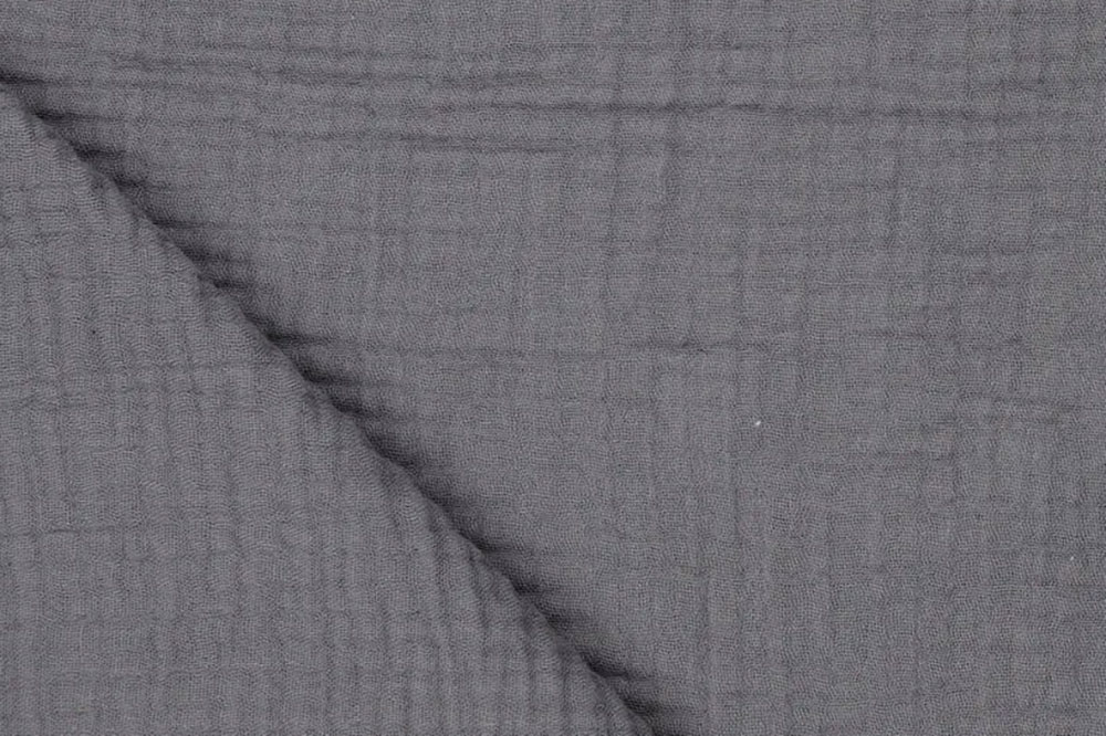 Musselin mit Fransen - Grau