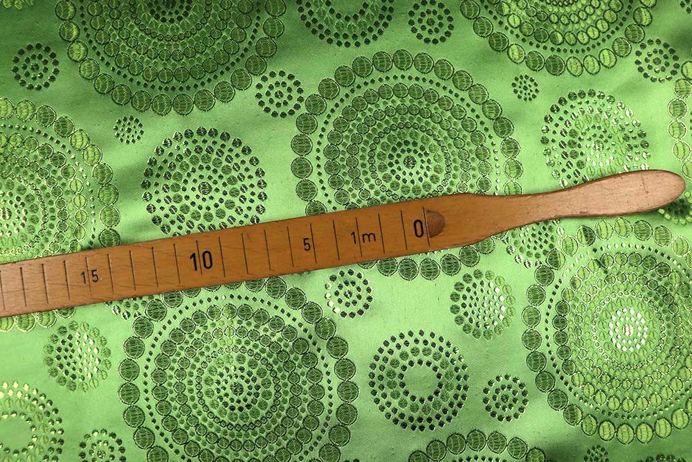 Brokat-Stoff Mandala Dots - Limette