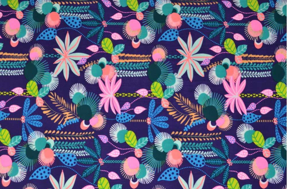 Badeanzugstoff - Retro-Palmen