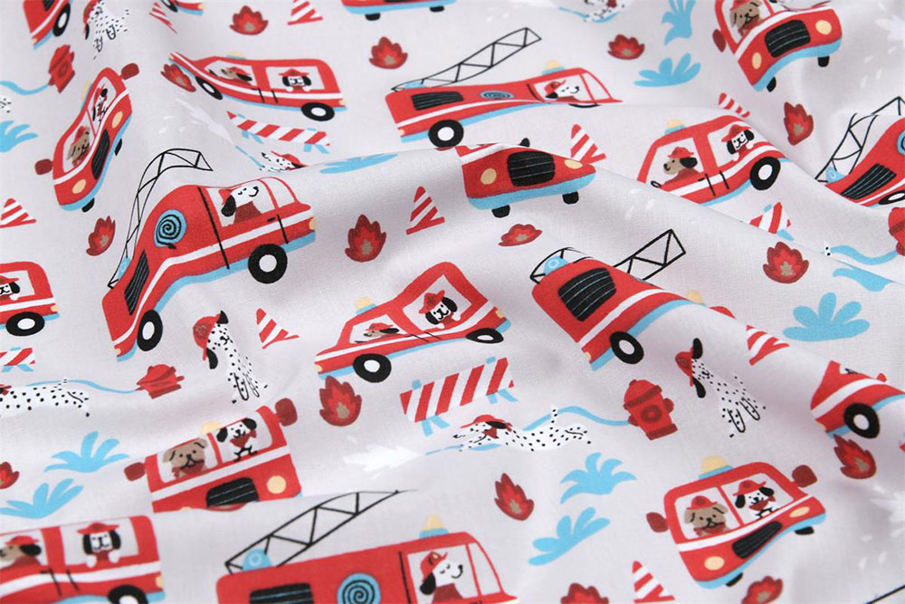 Kinderstoff - Wuff Wuff Feuerwehr