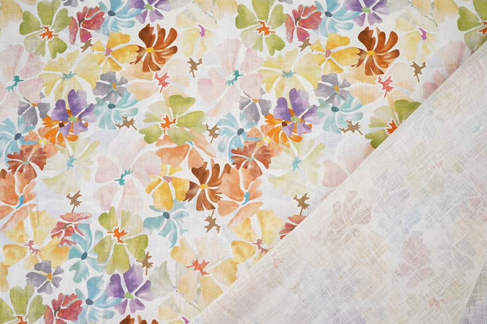 Baumwoll-Leinen - Sommerblüte