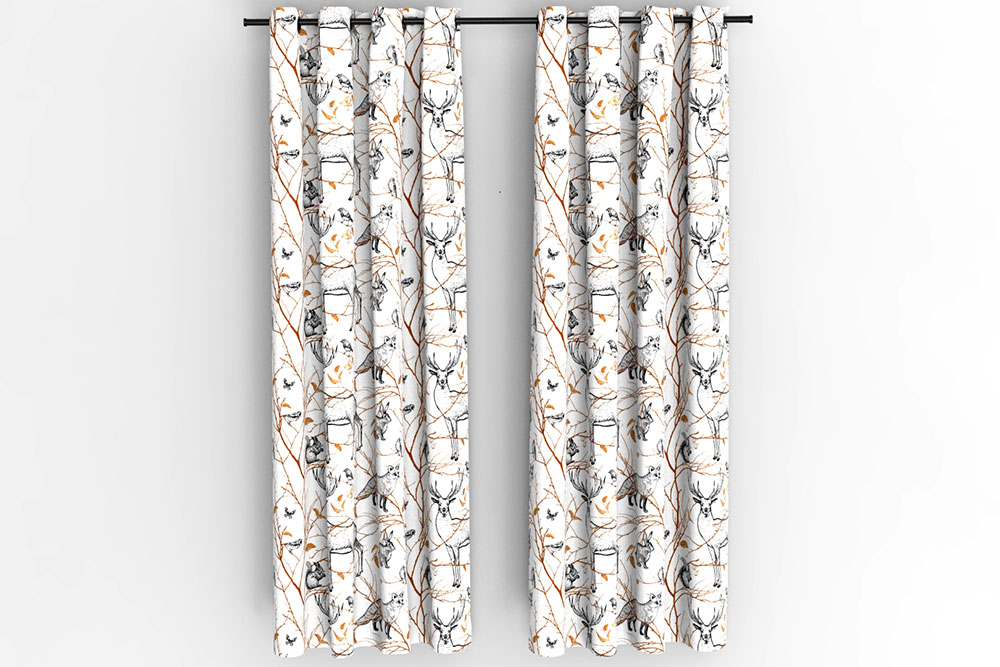 Blackout perm. schwer entflammbar - Heimische Waldtiere